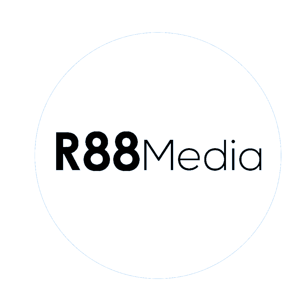 R88Media White Logo | R88Media Are Website Design Providers In Hereford